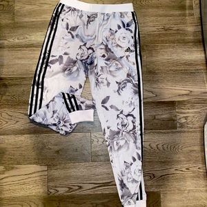 ADIDAS YOUTH XL FLORAL TRACK PANTS